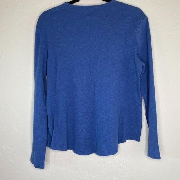 Ruff Hewn Blue Lace Up Long Sleeve Top Petite Large - Picture 7 of 8